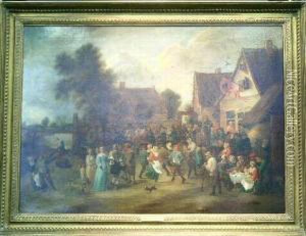 The Village Wedding Oil Painting - Arnold Van Maas