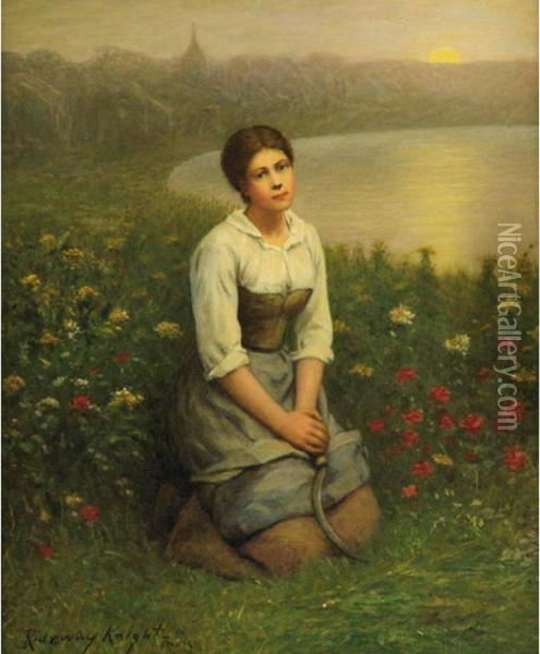 Peasant Girl, Picardy Oil Painting - Daniel Ridgway Knight