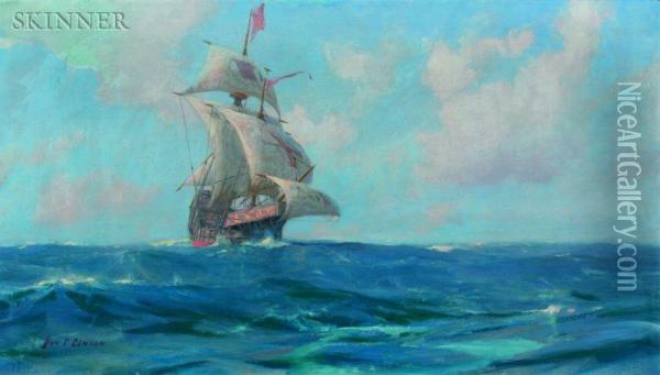 The Galleon Oil Painting - John P. Benson