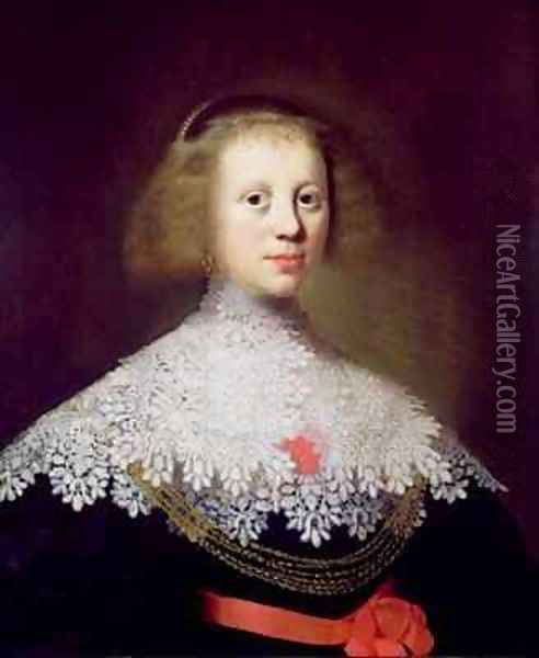 Portrait of a Young Woman Oil Painting - Wybrand Simonsz. de Geest