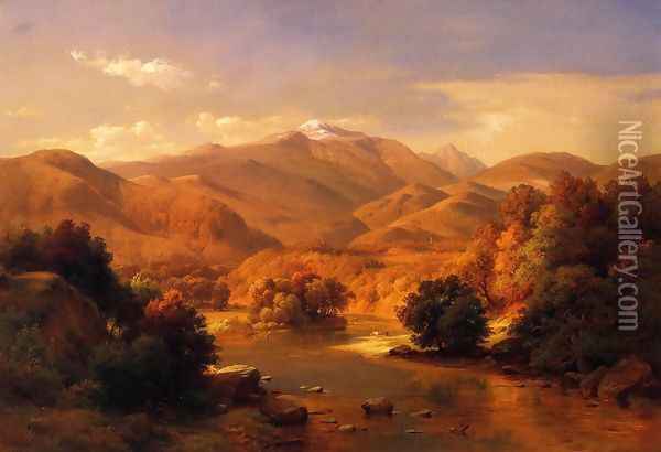 Mount Washington from the Saco Oil Painting - Gottlieb Daniel Paul Weber