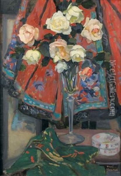 Roses Dans Un Vase Oil Painting - Henri Marchal