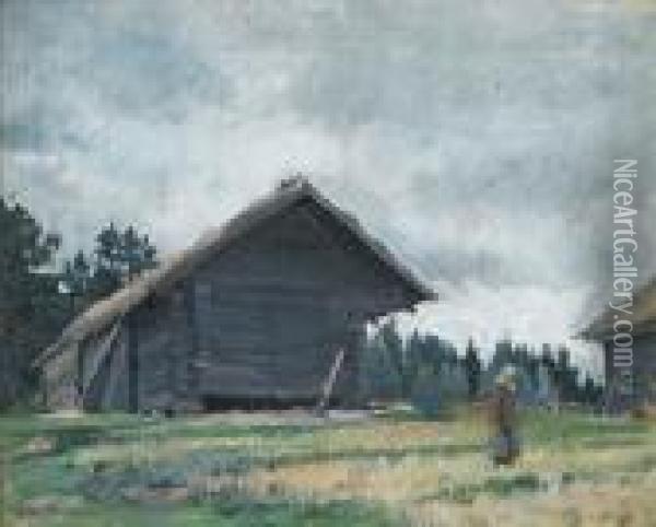 Homestead In A Clearing Oil Painting - Sergey Arsenievich Vinogradov