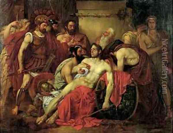The Death of Epaminondas Oil Painting - Louis Gallait