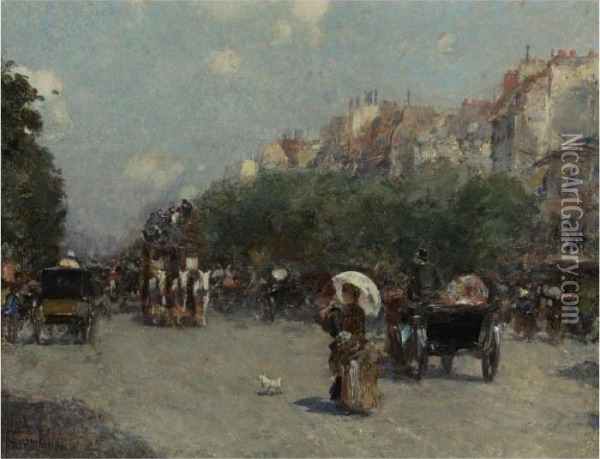 Paris Street Scene Oil Painting - Frederick Childe Hassam