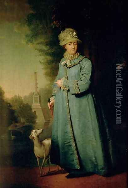 Portrait of Catherine II, 1757 Oil Painting - Vladimir Lukich Borovikovsky