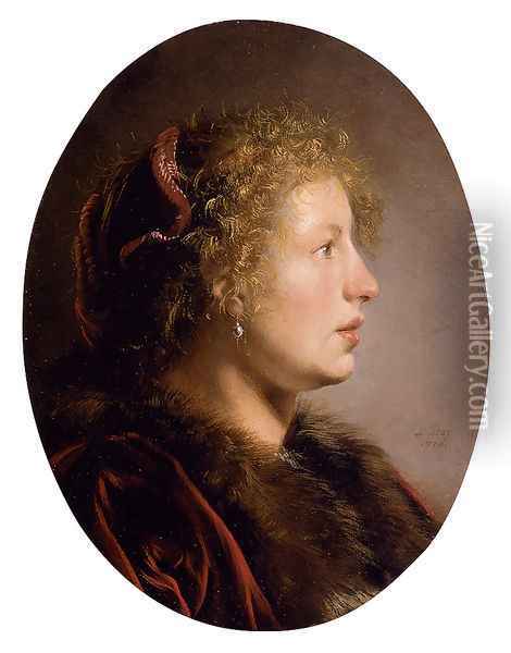 Study of a young woman in profile 1636 Oil Painting - Salomon de Bray