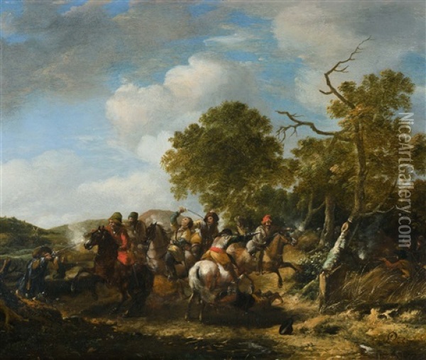 Raububerfall Oil Painting - Pieter Wouwerman