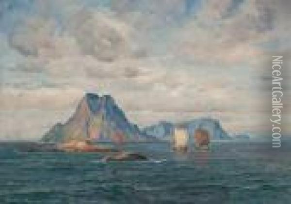 Ved Kysten Oil Painting - Thorolf Holmboe