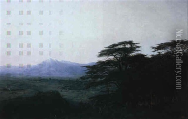View Of The Baalbek Valley, Lebanon Oil Painting - Karl Girardet
