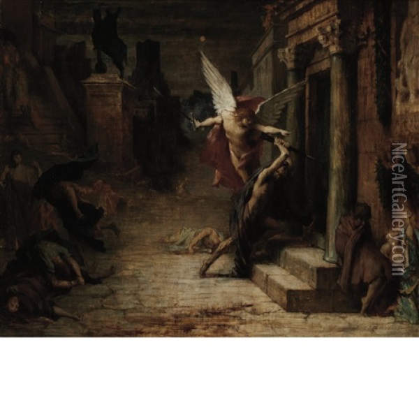 La Peste A Rome, 1879 Oil Painting - Jules Elie Delaunay