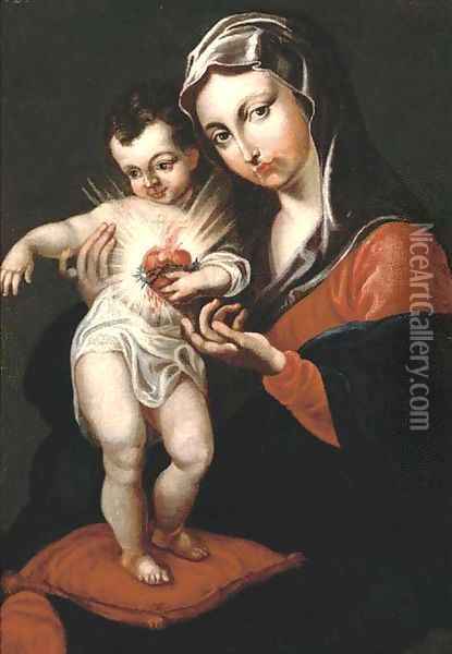 The Madonna and Child Oil Painting - Theresia Zannutssi