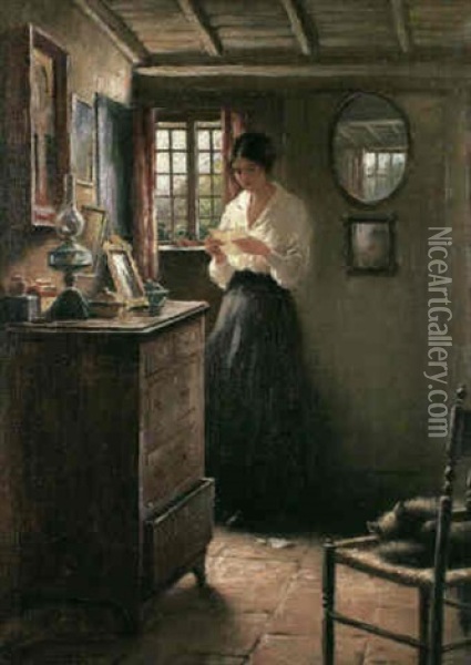 The Letter Oil Painting - William Kay Blacklock