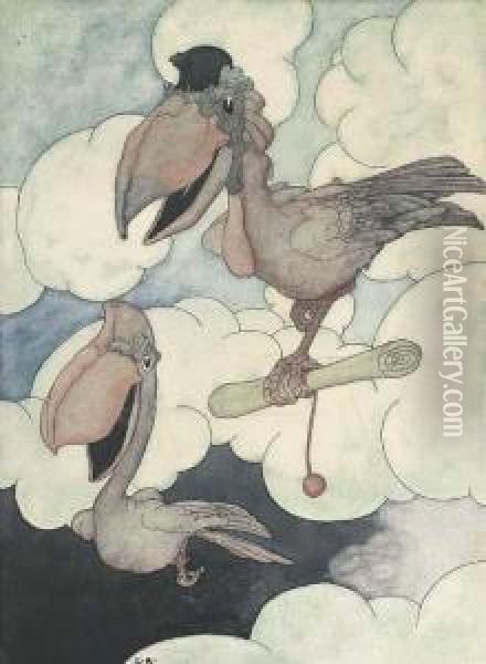 An Illustration For The Big Book Of Fables: The Messenger Oil Painting - Charles Robinson