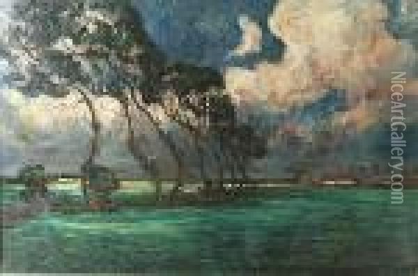 Storm Op De Velden. Oil Painting - Armand Jamar