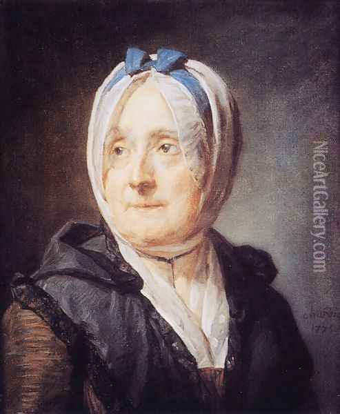 Portrait of Madame Chardin (1707-91) 1775 Oil Painting - Jean-Baptiste-Simeon Chardin