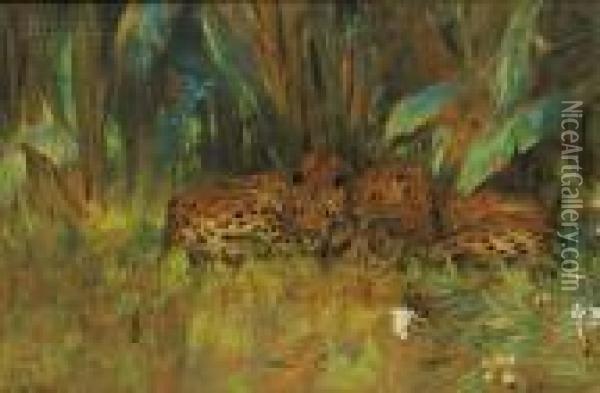In The Jungle Oil Painting - Arthur Wardle