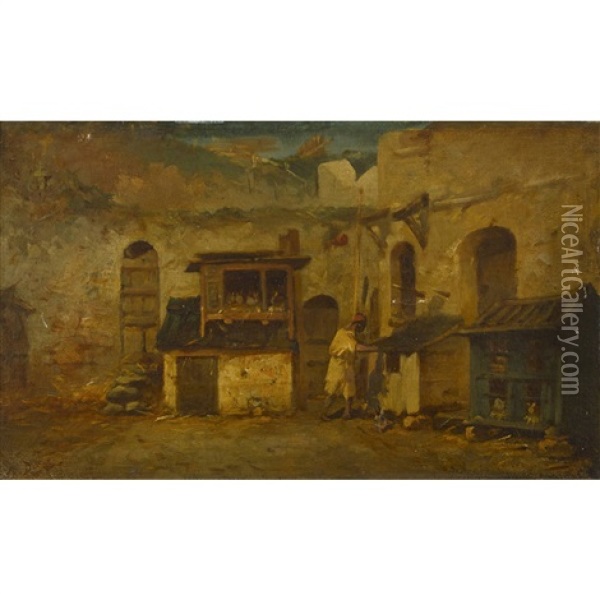 Ferme Au Maroc Oil Painting - Alexandre Gabriel Decamps