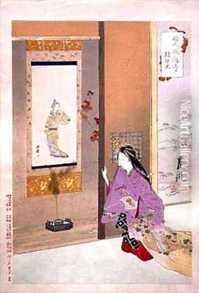 Comparison of Courtesans Oil Painting - Ogata Gekko