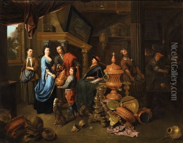 The Antiques Dealer Oil Painting - Gerard Thomas