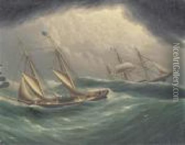 Ocean Scene - Henrietta Scudding Oil Painting - James E. Buttersworth