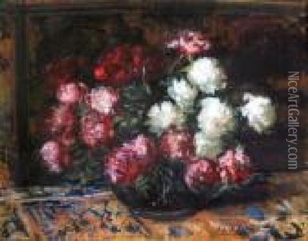 Bouquet De Fleurs Oil Painting - Jacques-Emile Blanche