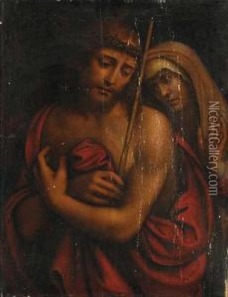 Christ Crowned With Thorns With The Madonna Oil Painting - Giampietrino