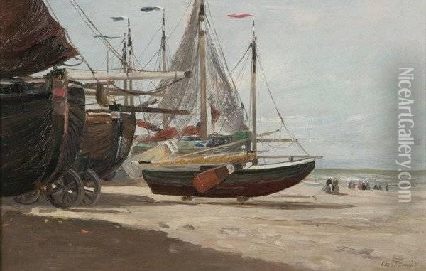 Boats On The Shore Oil Painting - Charles Paul Gruppe