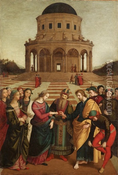 Die Vermahlung Der Jungfrau Maria Oil Painting - Tommaso Lancisi
