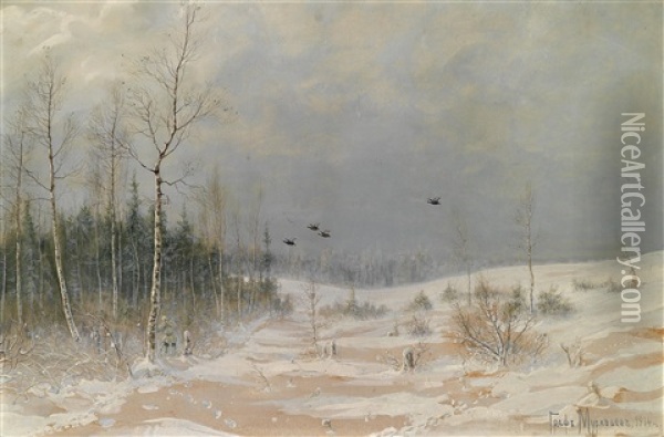Fruhling- Entenjagd Oil Painting - Vladimir Leodinovitch (Comte de) Muravioff