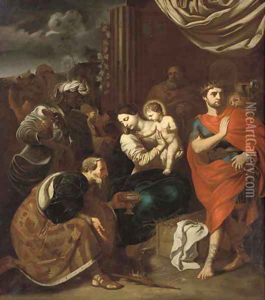 The Adoration of the Magi 2 Oil Painting - Neapolitan School