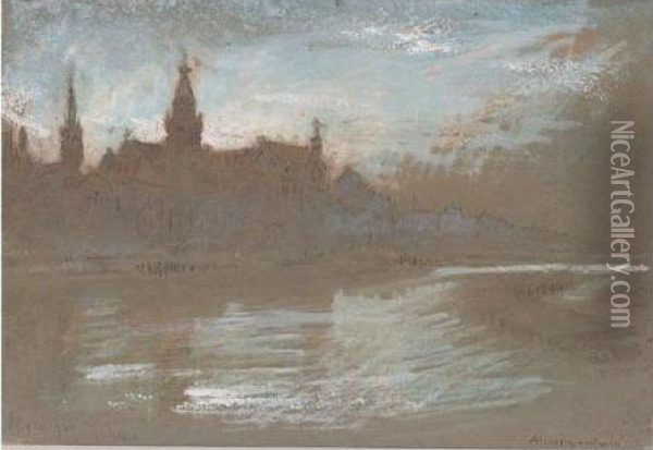 Nijmegen, Rhine Oil Painting - Albert Goodwin