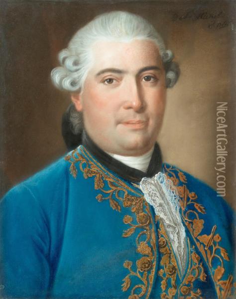 Noble Man In Blue Justa Corps Oil Painting - Joseph De Saint-Michel