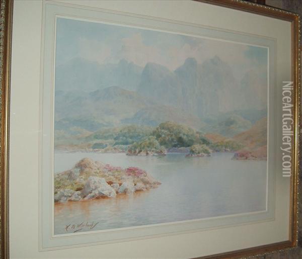 Lake Scene Oil Painting - Henry B. Wimbush