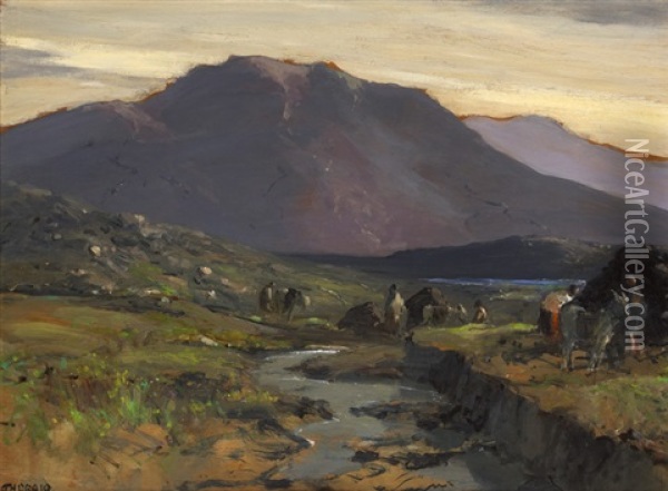 The Twelve Pins, Connemara Oil Painting - James Humbert Craig