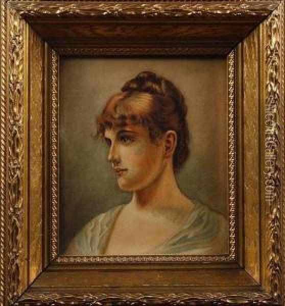 Portrait Of A Young Lady Oil Painting - Alfred Seifert