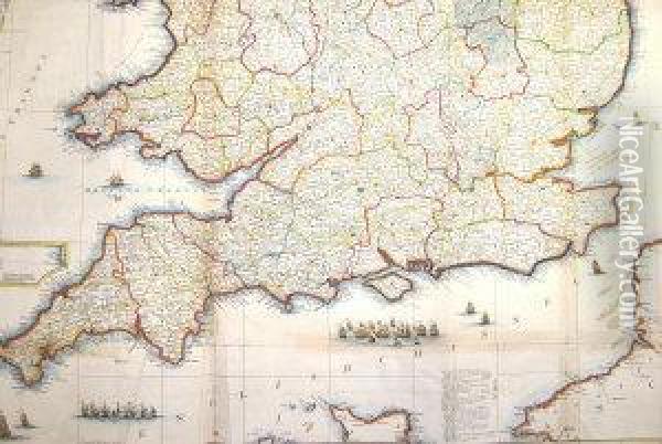Map Of England Oil Painting - Robert Sayer
