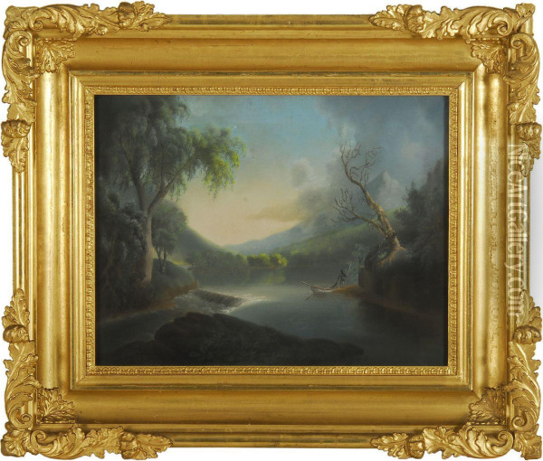 Fishing In The River Oil Painting - Thomas Doughty