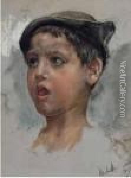 Ritratto Di Bambino Oil Painting - Francesco Paolo Michetti