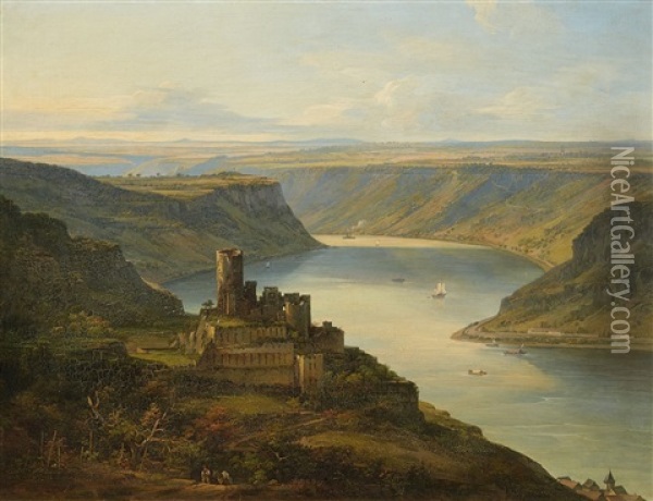 View Of Maus Castle And The Loreley Oil Painting - Jakob Diezler