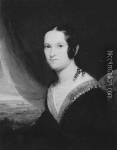Portrait Of Mary Dewitt Clinton At 21 Oil Painting - John Vanderlyn