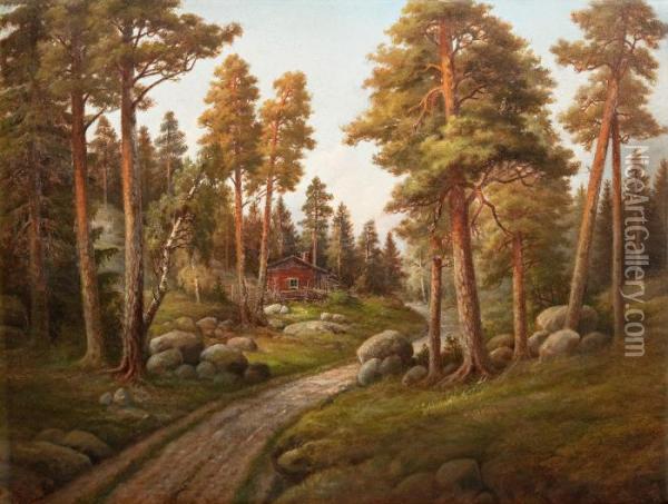 Midsummer At Uusimaa Oil Painting - Rudolf Akerblom