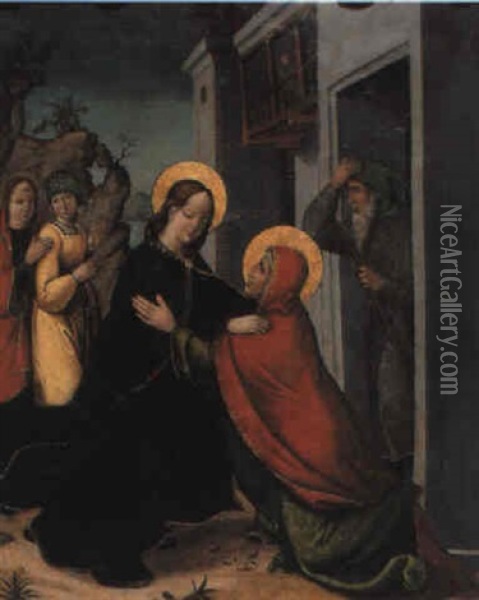 La Visitacion Oil Painting - Juan de Borgona the Elder
