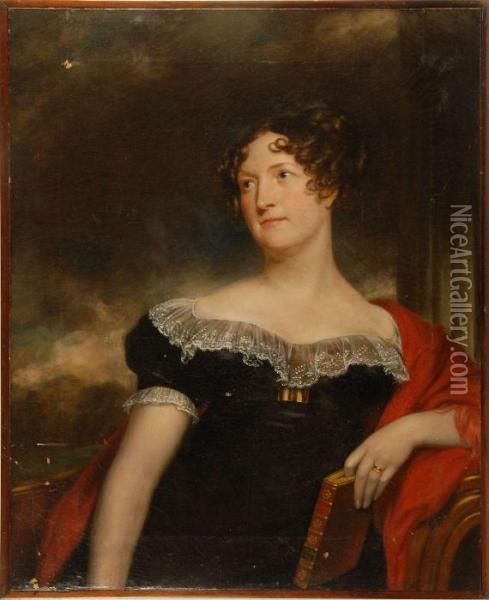 Portrait Of A Lady, Possibly Louisa Adams, Wife Of John Quincy Adams. Unsigned Oil Painting - Thomas Sully