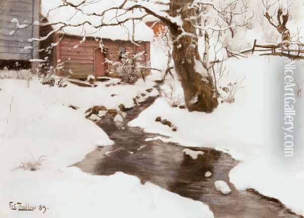 Winter on the Isle of Stord Oil Painting - Fritz Thaulow