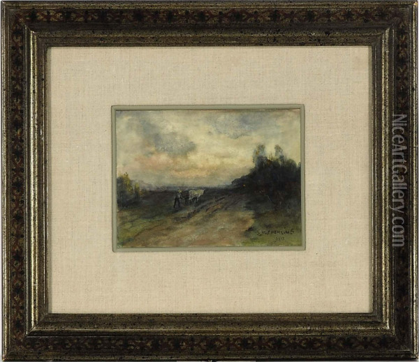 Landscape With Man Plowing Oil Painting - Louis Michel Eilshemius