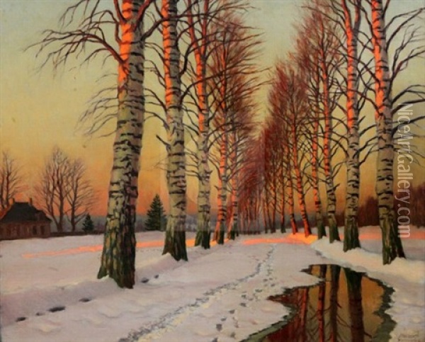 The Sunlit Avenue Oil Painting - Mikhail Guermacheff