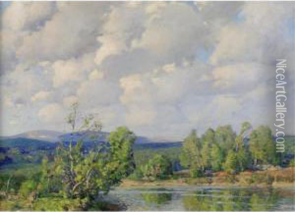 Souhegan River (new Ipswich, New Hampshire) Oil Painting - William Jurian Kaula