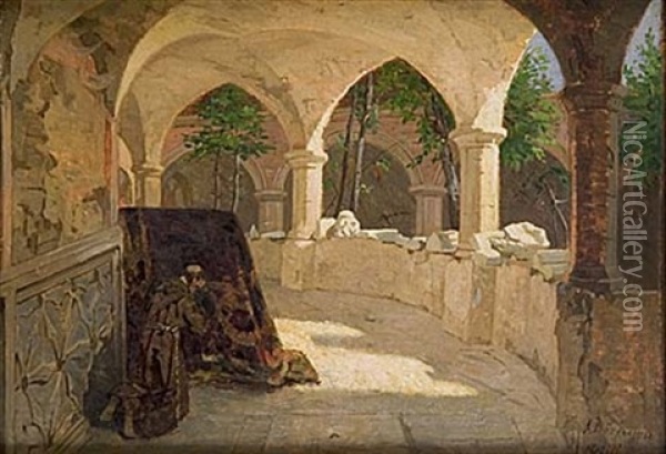 Loggian, Assisi Oil Painting - Agneta (Agnes) Boerjesson