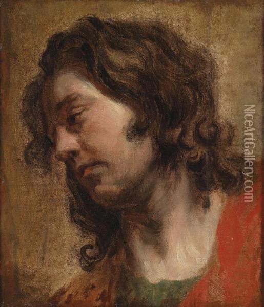 Head Study Of A Young Man Oil Painting - Sir Anthony Van Dyck